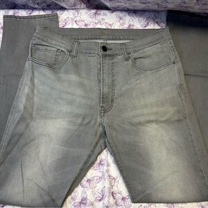 Uniqlo Men's Light Gray Straight Jeans